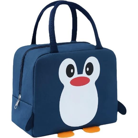 Lunch Bags For Kids & Women - Cute Penguin Style &Insulated Lunch Tote Bag